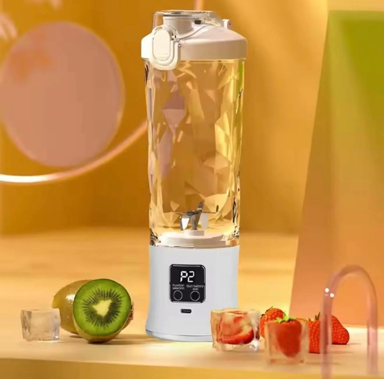Blender Portabil Profesional cu Lama 10D, Zdrobeste Gheata, 3000mAh, 600ml Neamtul.ro