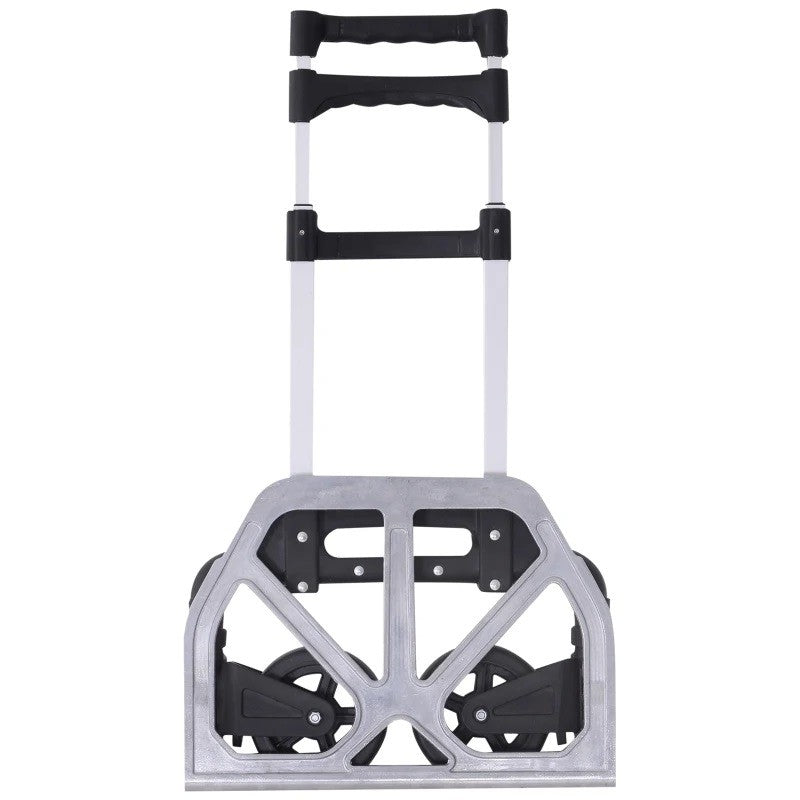 Cărucior Pliabil Inox pentru Cumpărături cu Platformă și Mâner Extensibil - Capacitate 70kg Glorio