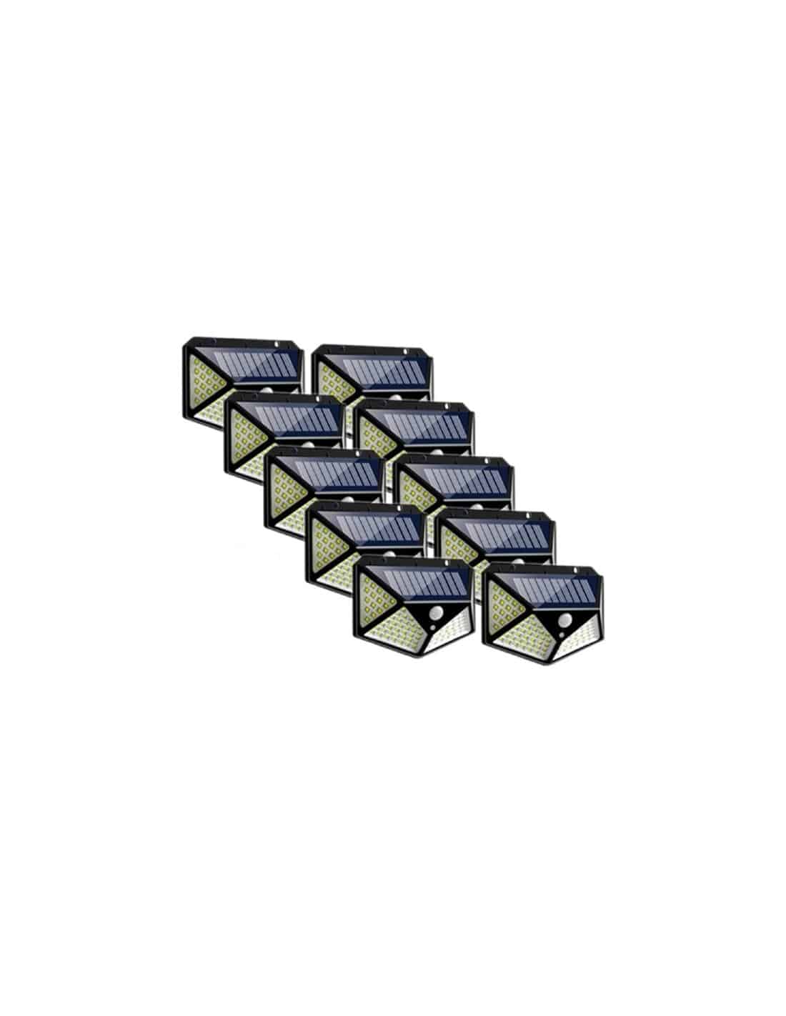 Mega Pack: 10 Solar Lamps 100 LED – Powerful Light, ZERO Costs!