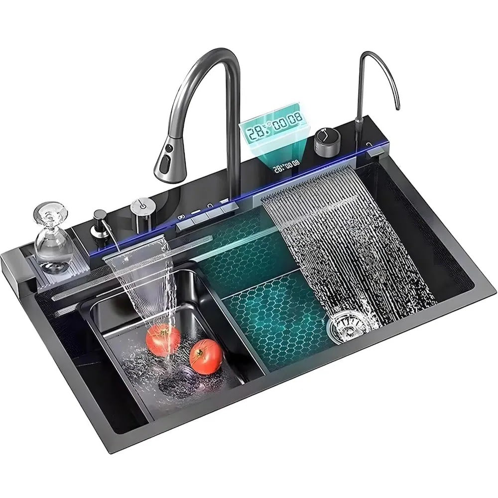 Set chiuveta si baterie tip lebada pentru bucatarie, multifunctionala Glorio