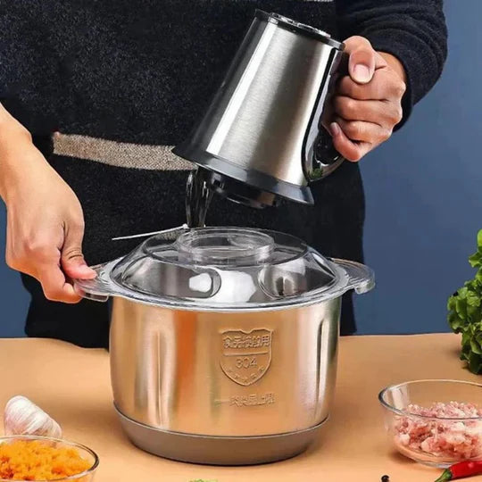 Tocator Electric Multifunctional, Pentru Carne, Fructe, Legume, Cu 2 Trepte de Viteza, Vas Inox, Capacitate Glorio.ro