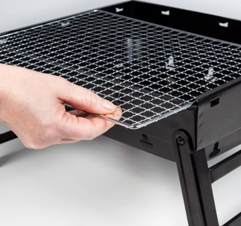 Gratar portabil si pliabil pentru carbuni – din inox, compact, ideal pentru camping si picnic Glorio