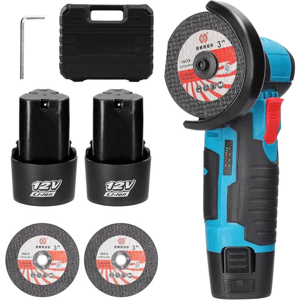 Mini Polizor Unghiular Flex Electric 48 v cu 2 Acumulatori, 5  Discuri Incluse Glorio