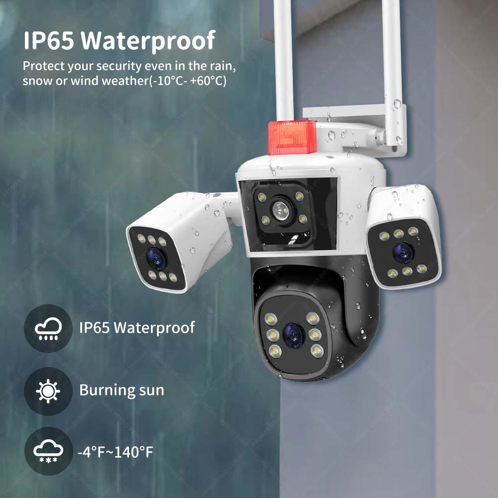 Camera de Supraveghere WIFI 5K, 12MP, 3 lentile, 3 ecrane, Control din telefon, Urmarire subiect, Microfon si difuzor incorporate Glorio