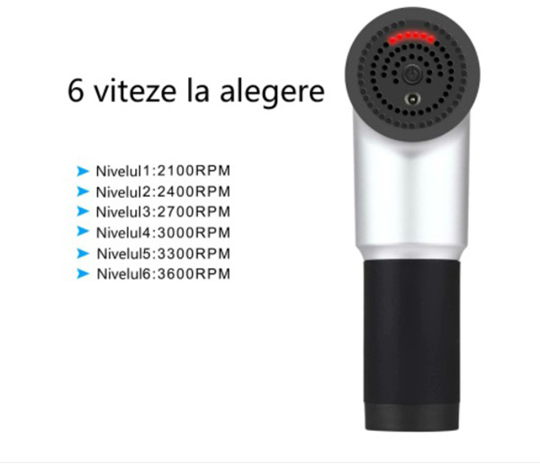 Aparat de masaj Relaxing Fit PRO cu 4 capete interschimbabile, 6 trepte de viteza, Acumulator Li-Ion Doimeseriasi.ro