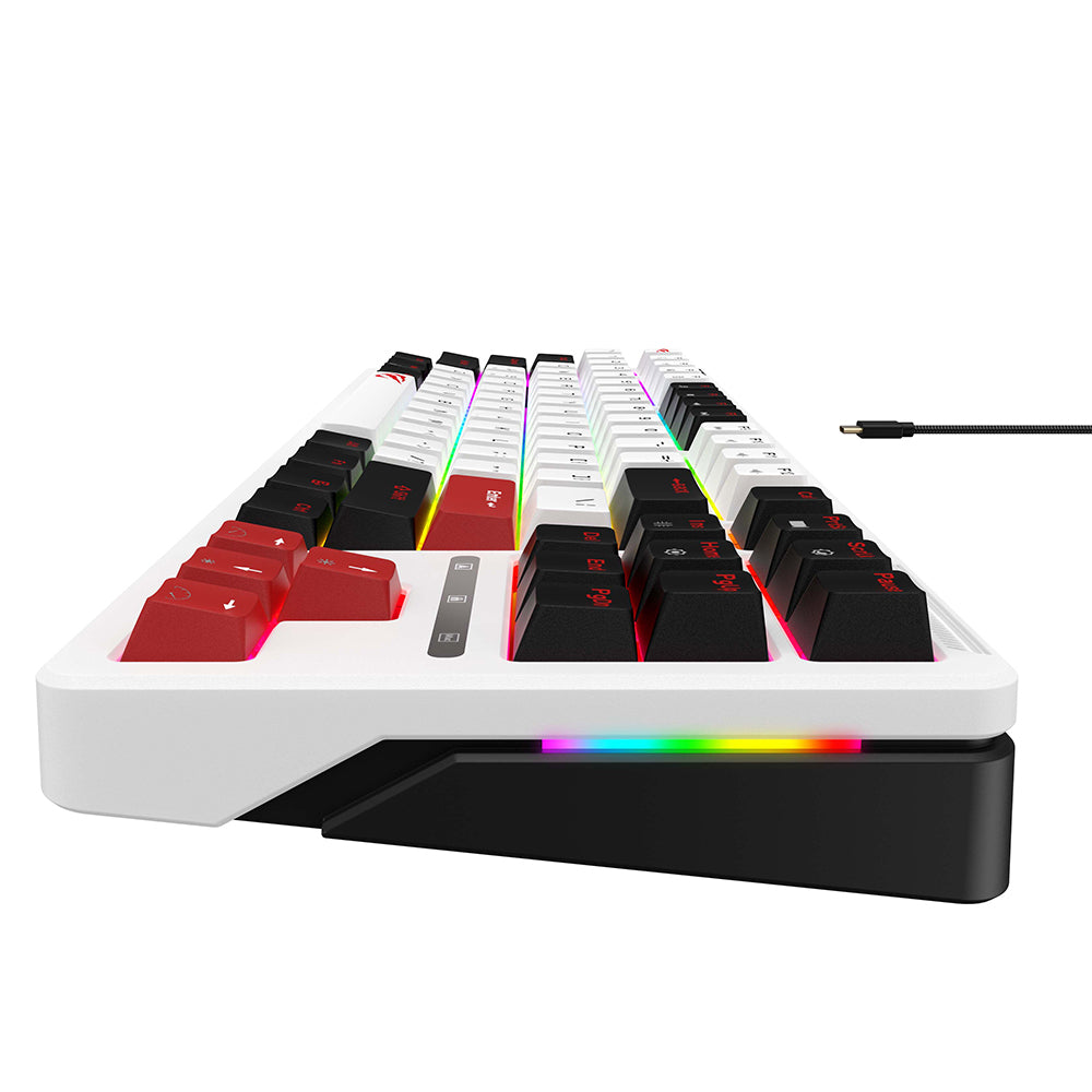 Havit - Gaming Keyboard (KB902L) - USB-C, with RGB Lights, 1.8m, 200mA - Black / White / Red Glorio