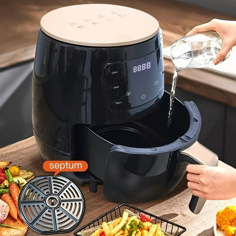 Friteuza cu aer cald AirFryer 3000W, capacitate 6L si afisaj digital + 100 hartii de copt cadou Glorio