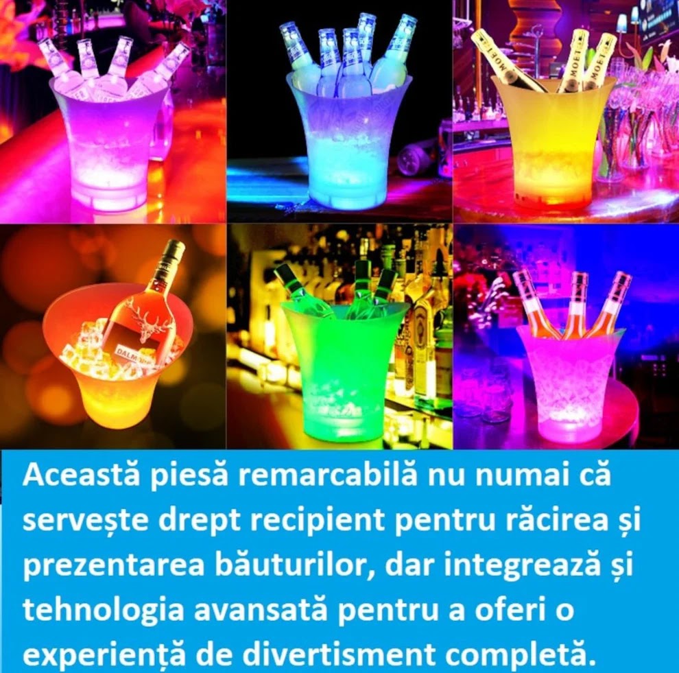 Frapieră cu Bluetooth și Iluminare LED – Portabilă, Elegantă, Multifuncțională Glorio