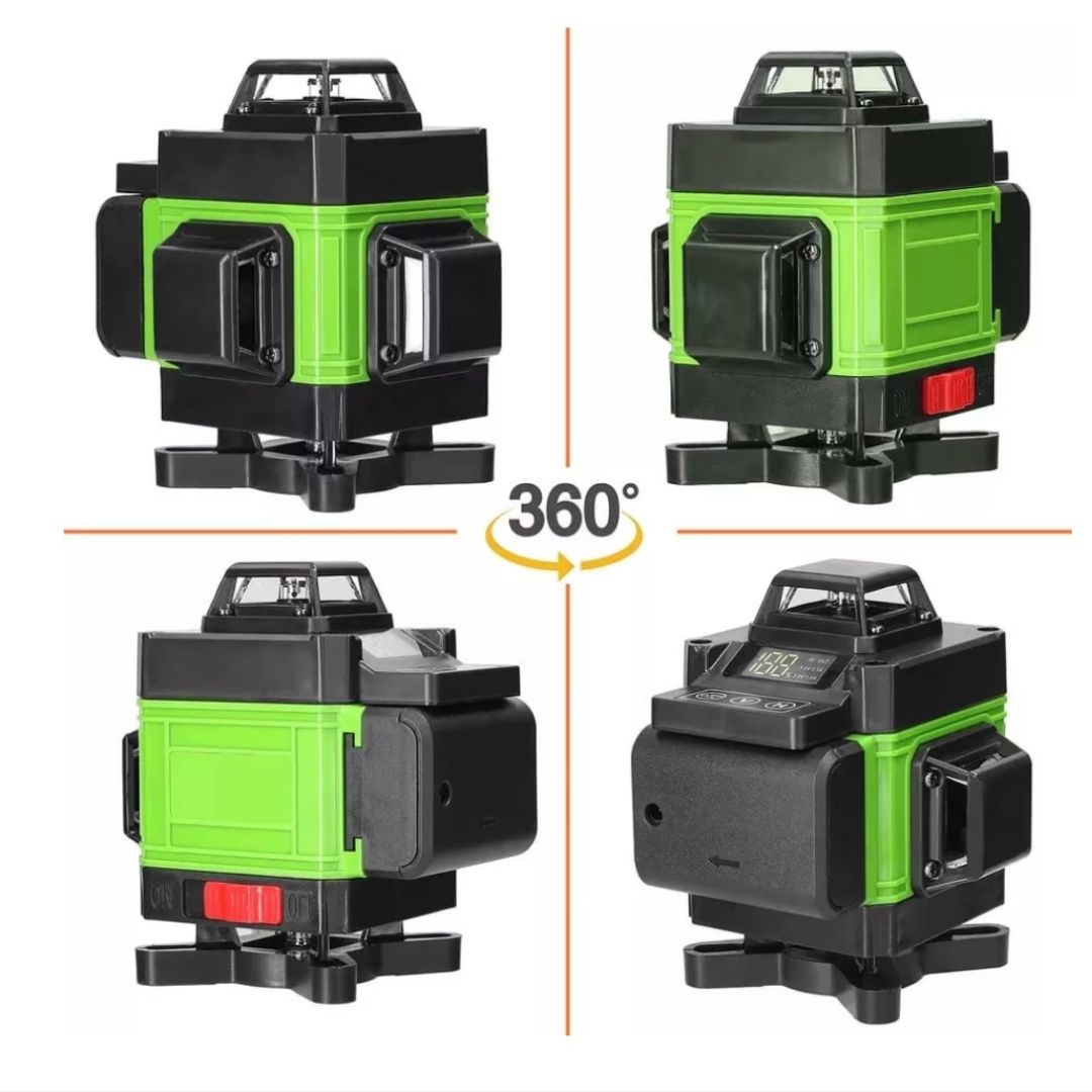 NIVELA LASER 16 LINII - 4D, 2 ACUMULATORI SI 10 ACCESORII Glorio
