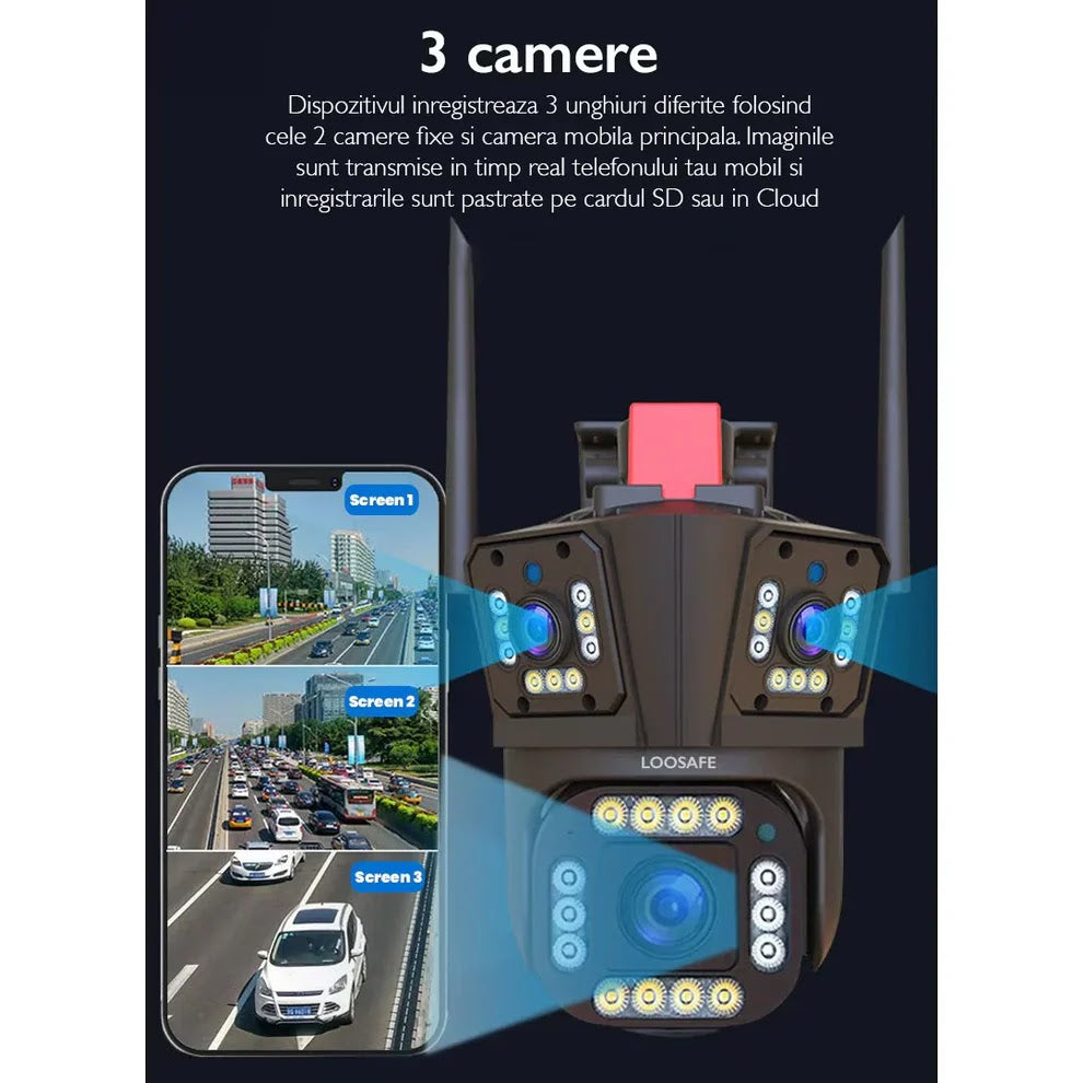 Camera de Securitate 4G Rotativa Full HD 5 MP Glorio
