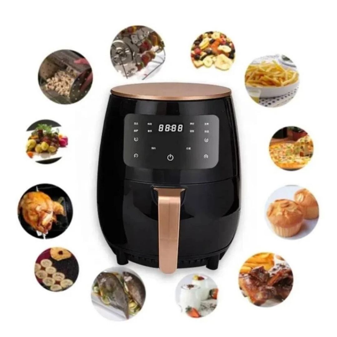 Friteuza cu aer cald AirFryer 3000W, capacitate 6L si afisaj digital + 100 hartii de copt cadou Glorio