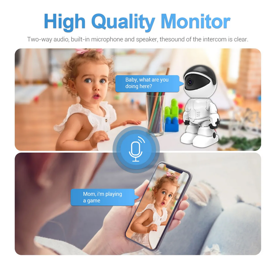 Camera de supraveghere smart Wireless Audio Video, Full HD 1080P Glorio
