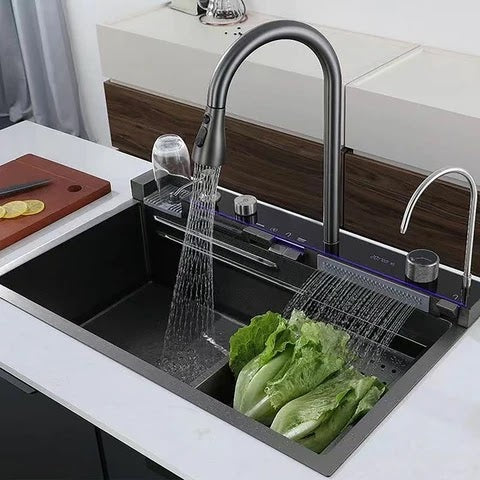 Set chiuveta si baterie tip lebada pentru bucatarie, multifunctionala Glorio