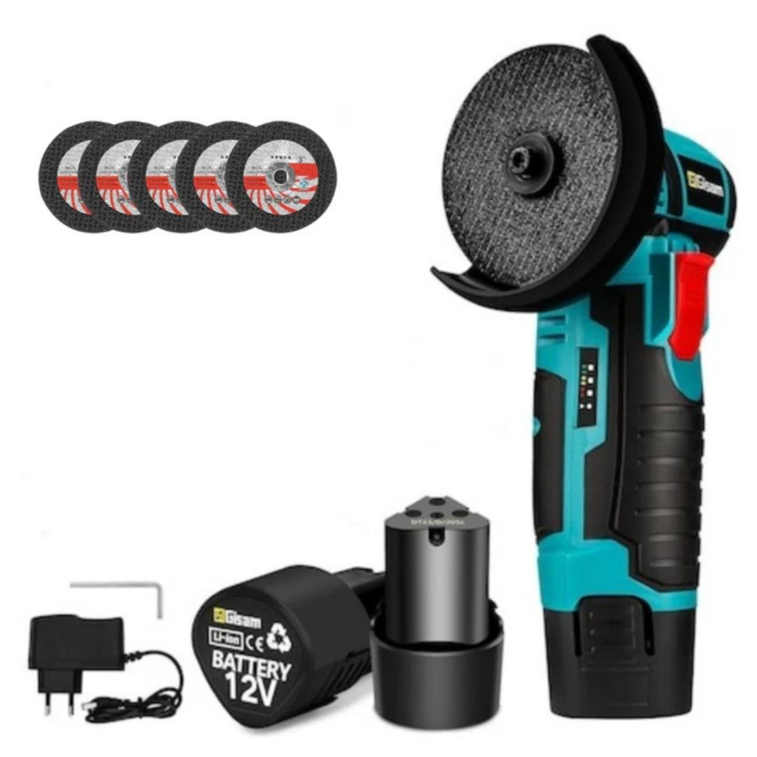 Mini Polizor Unghiular Flex Electric 48 v cu 2 Acumulatori, 5  Discuri Incluse Glorio