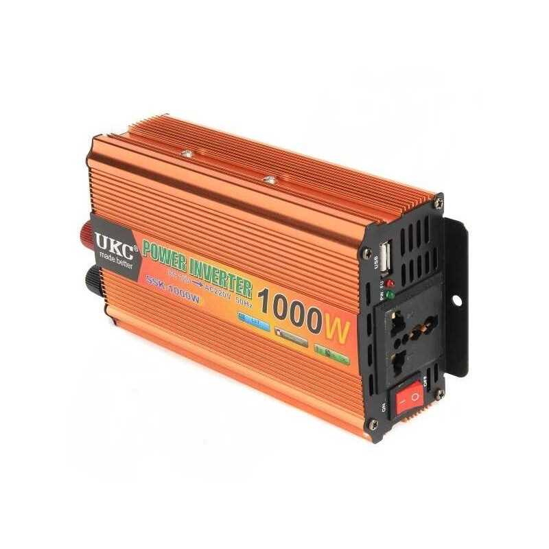 Invertor Auto 12V la 220V, 1000W UKC – Alimentare AC din Mașină, Compact și Sigur Glorio