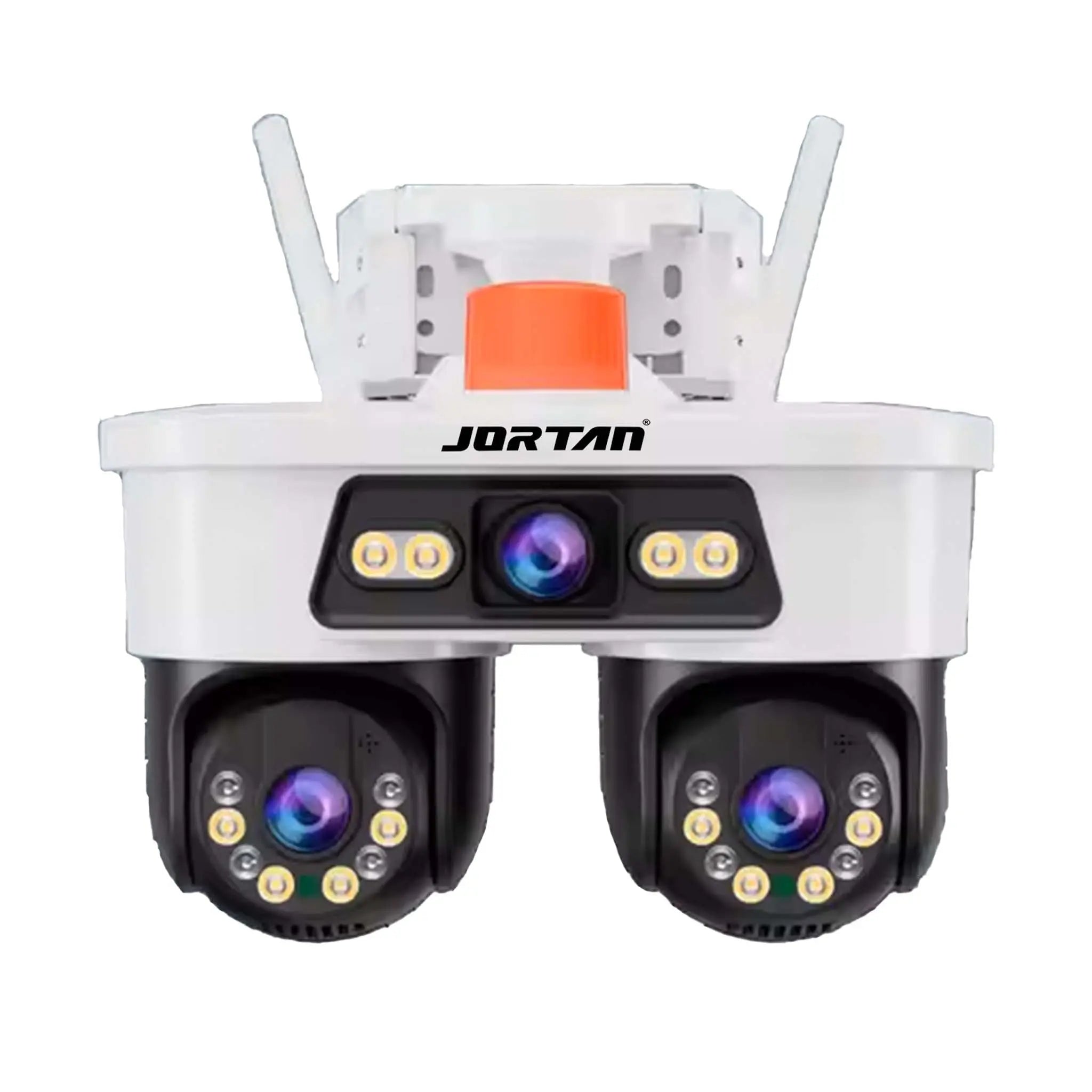 Camera de Supraveghere JORTAN, WiFi, Tripla, 9MP, PTZ 355°, 3 Lentile, IP66, Audio Bidierctional + Card 32GB Glorio.ro