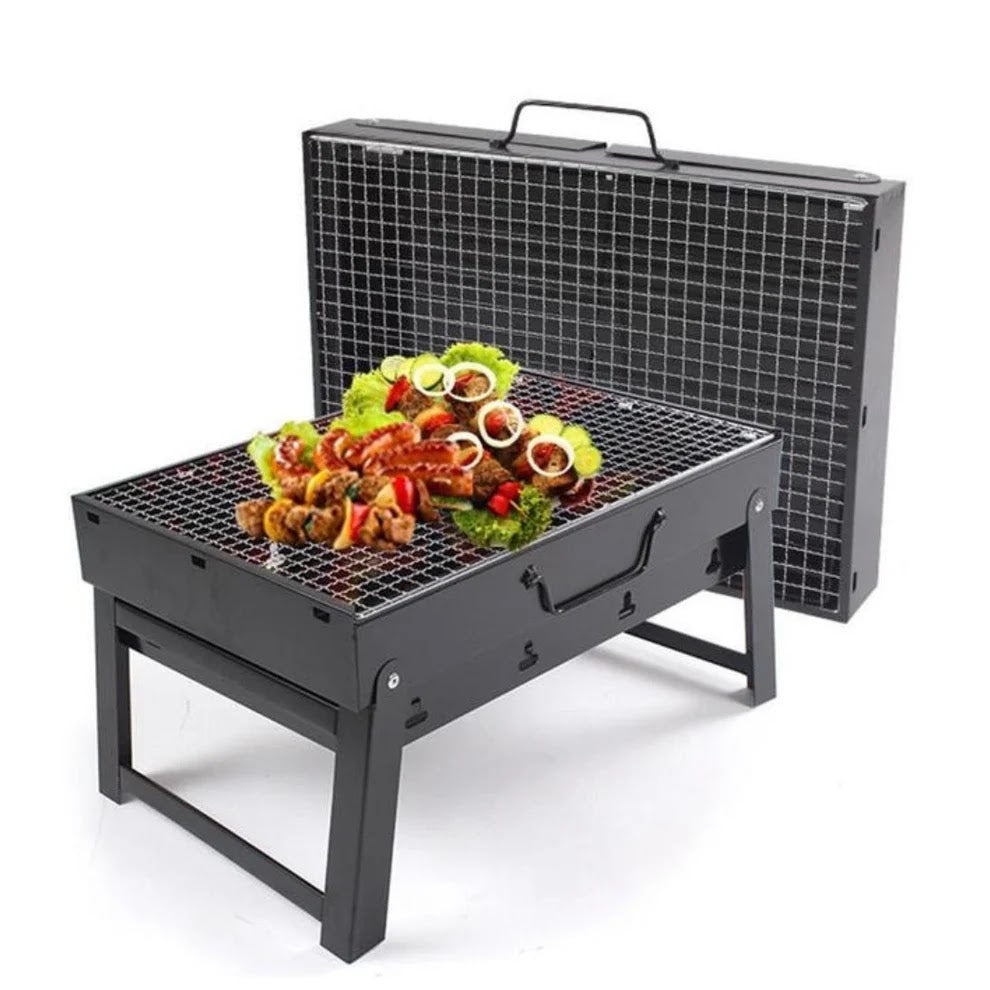 Gratar portabil si pliabil pentru carbuni – din inox, compact, ideal pentru camping si picnic Glorio