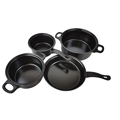 Set 13 piese oale si cratite, longziming, cu capac din sticla, antiaderent, din fier Glorio