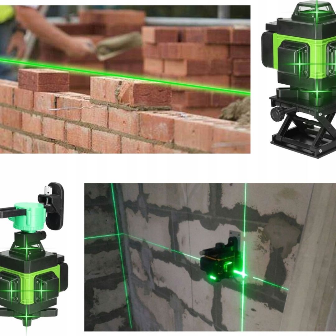 NIVELA LASER 16 LINII - 4D, 2 ACUMULATORI SI 10 ACCESORII Glorio