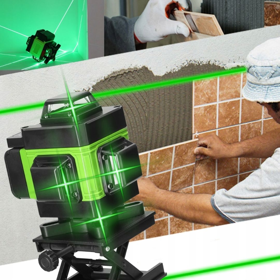 NIVELA LASER 16 LINII - 4D, 2 ACUMULATORI SI 10 ACCESORII Glorio