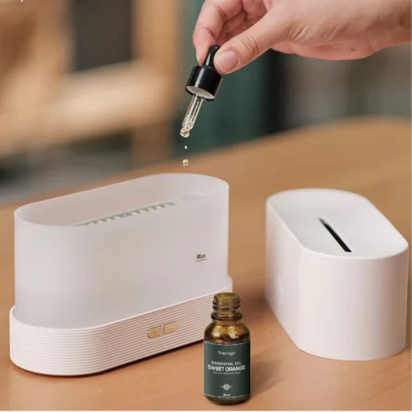 Umidificator de camera HUMID2, efect de flacara, difuzor ultrasonic aromaterapie Glorio