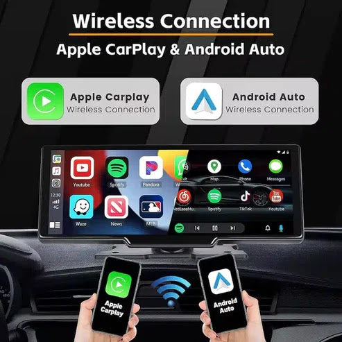 Navigație Auto Universala  10.2 inch Touchscreen, Wireless CarPlay/Android Auto, Camera 4K Glorio