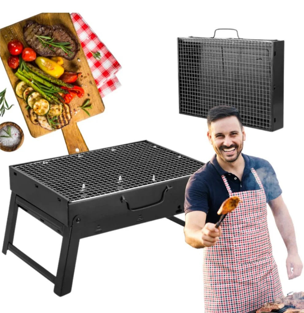 Gratar portabil si pliabil pentru carbuni – din inox, compact, ideal pentru camping si picnic Glorio