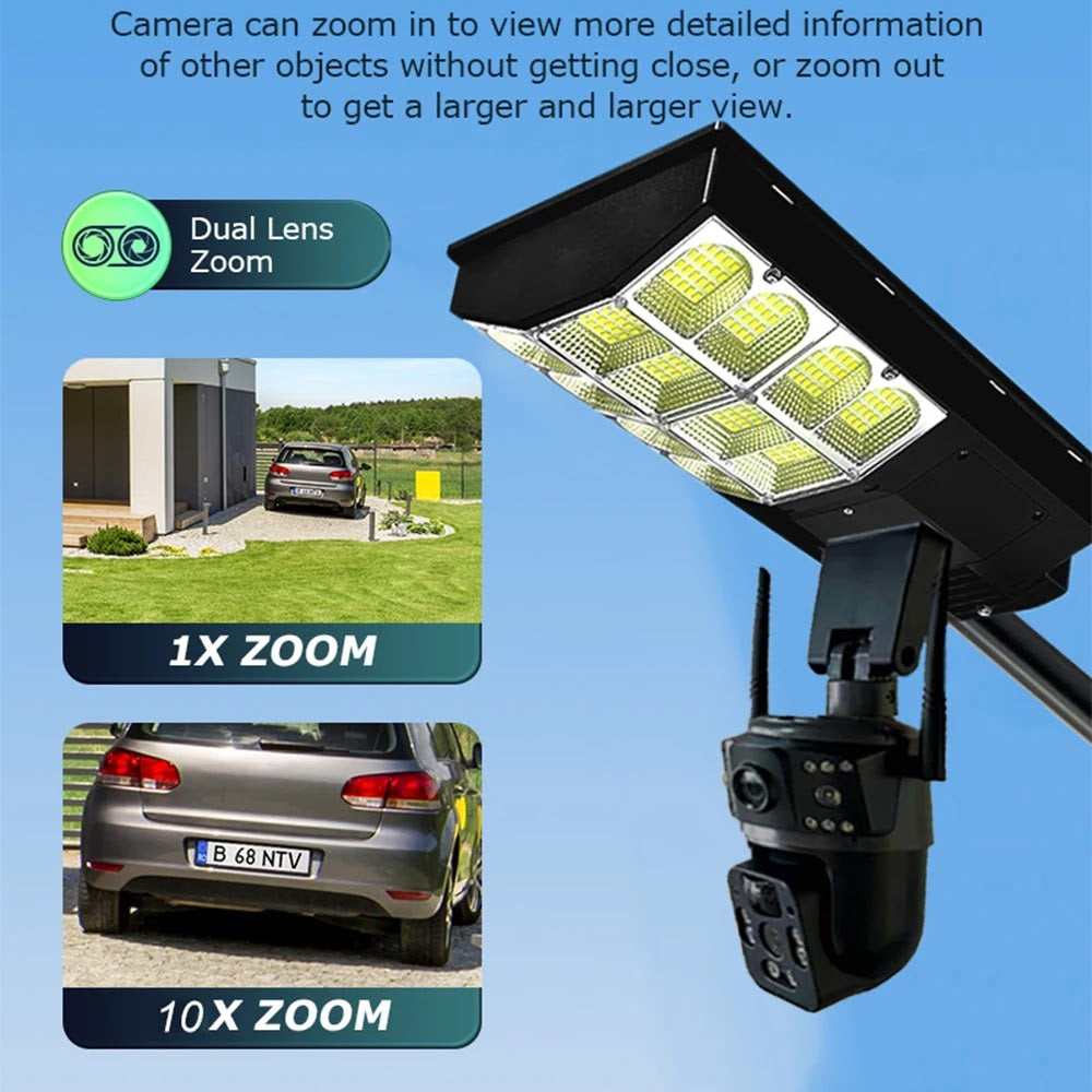 Lampa Solara cu Camera de Supraveghere SIM 4G, Aplicatie Mobila V380, 1920x2160, Microfon + Difuzor incorporat Glorio