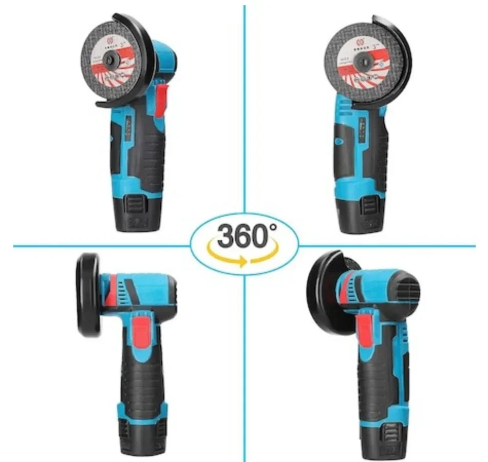 Mini Polizor Unghiular Flex Electric 48 v cu 2 Acumulatori, 5  Discuri Incluse Glorio