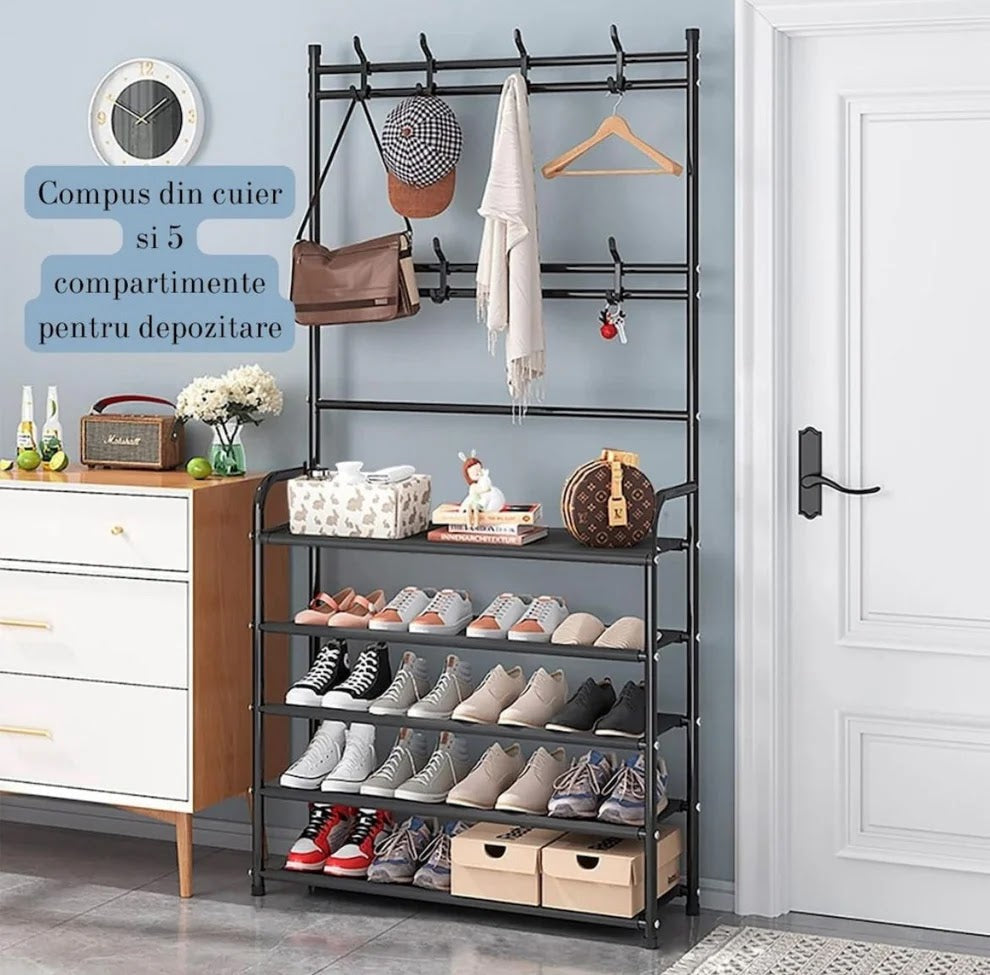 Cuier cu Pantofar Metalic – 5 Rafturi Glorio