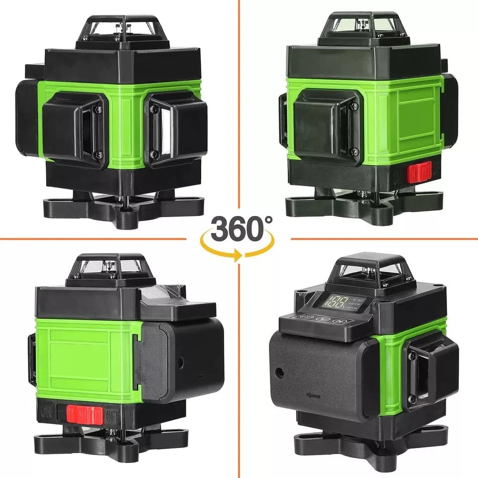 NIVELA LASER 16 LINII - 4D, 2 ACUMULATORI SI 10 ACCESORII Glorio