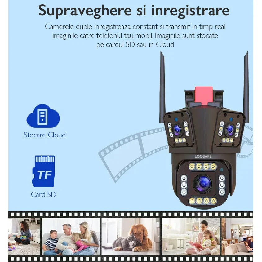 Camera de Securitate 4G Rotativa Full HD 5 MP Glorio