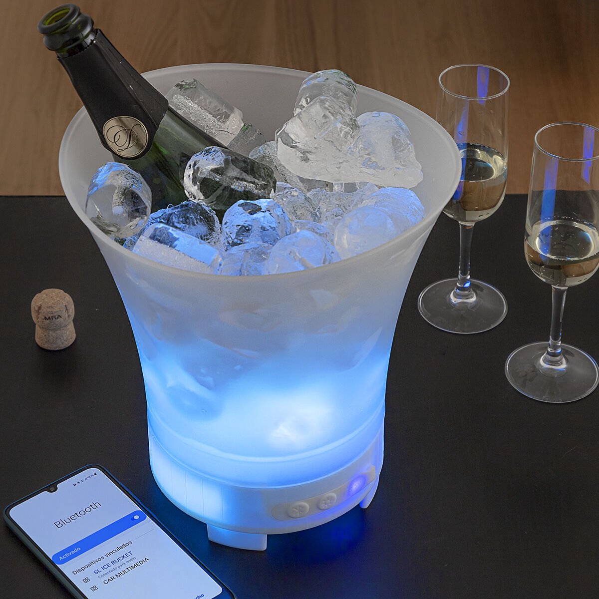Frapieră cu Bluetooth și Iluminare LED – Portabilă, Elegantă, Multifuncțională Glorio