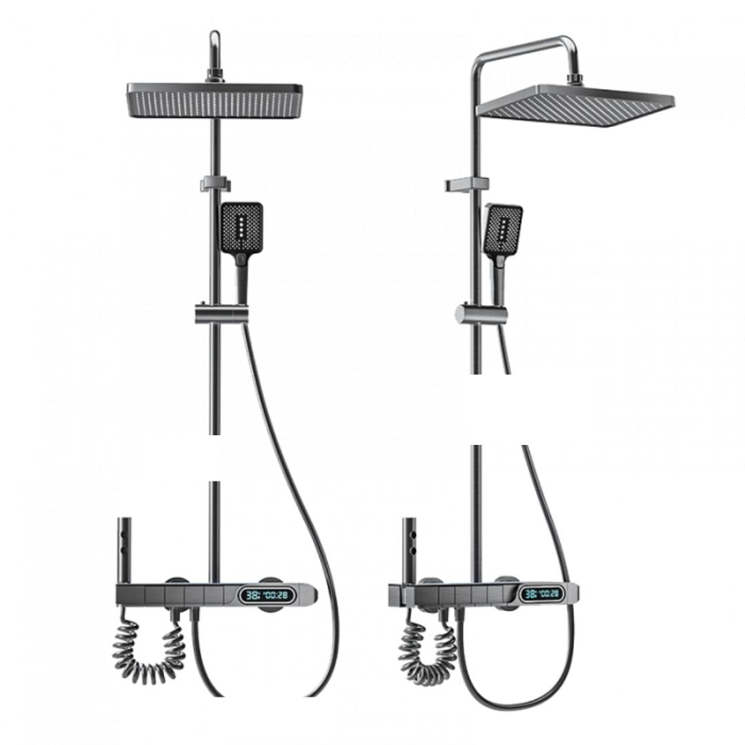 Set de Dus Lux Black - Cu Afisaj Digital si Functie Termostatica Rotire 360 Glorio