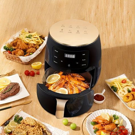 Friteuza cu aer cald AirFryer 3000W, capacitate 6L si afisaj digital + 100 hartii de copt cadou Glorio
