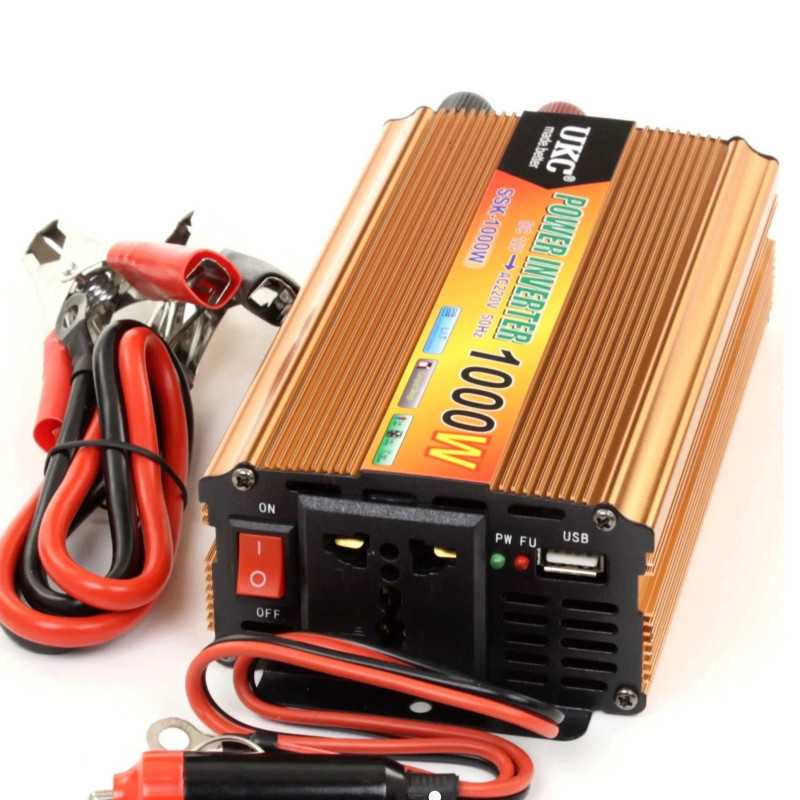 Invertor Auto 12V la 220V, 1000W UKC – Alimentare AC din Mașină, Compact și Sigur Glorio