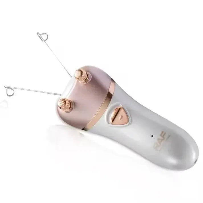 Epilator electric facial reincarcabil, cu fir de ata, RAF R4029, 5W, acumulator 1200mAh, 6x21cm, alb-roz Glorio
