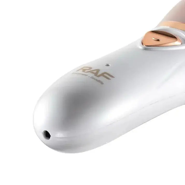 Epilator electric facial reincarcabil, cu fir de ata, RAF R4029, 5W, acumulator 1200mAh, 6x21cm, alb-roz Glorio