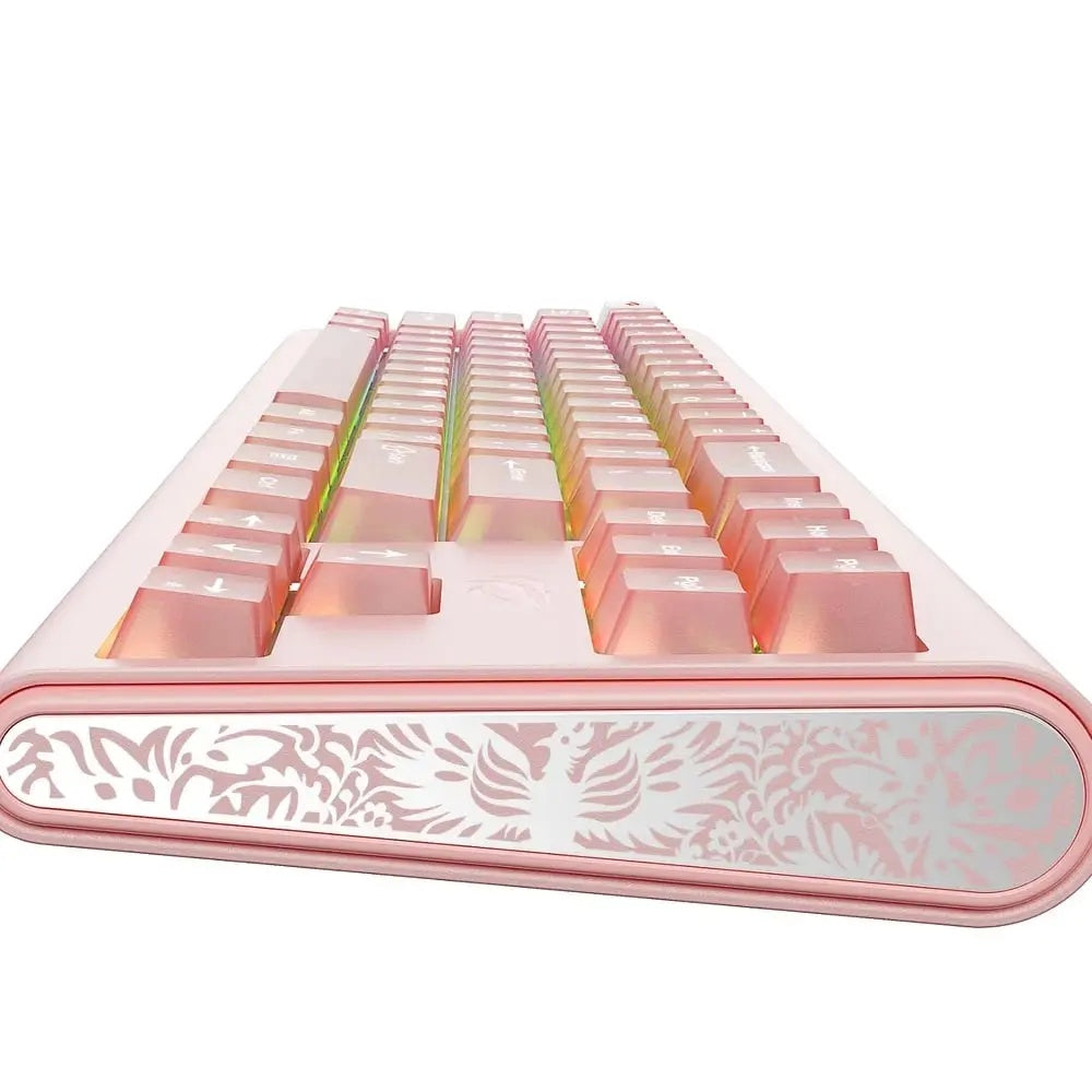 Havit - Gaming Keyboard (KB896L) - USB-C, with RGB Lights, 71 Keys, 1.2m, 350mA, 5V - Pink Glorio