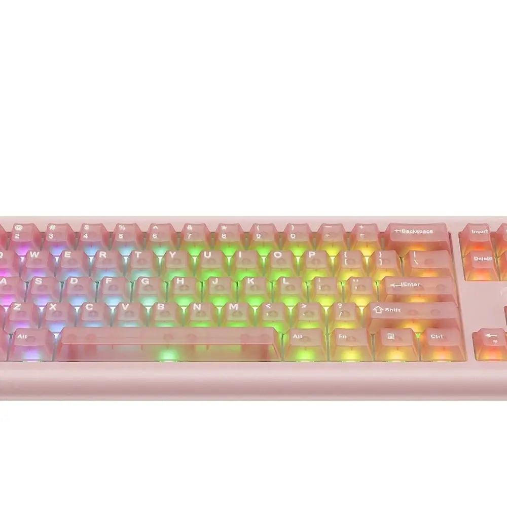 Havit - Gaming Keyboard (KB896L) - USB-C, with RGB Lights, 71 Keys, 1.2m, 350mA, 5V - Pink Glorio