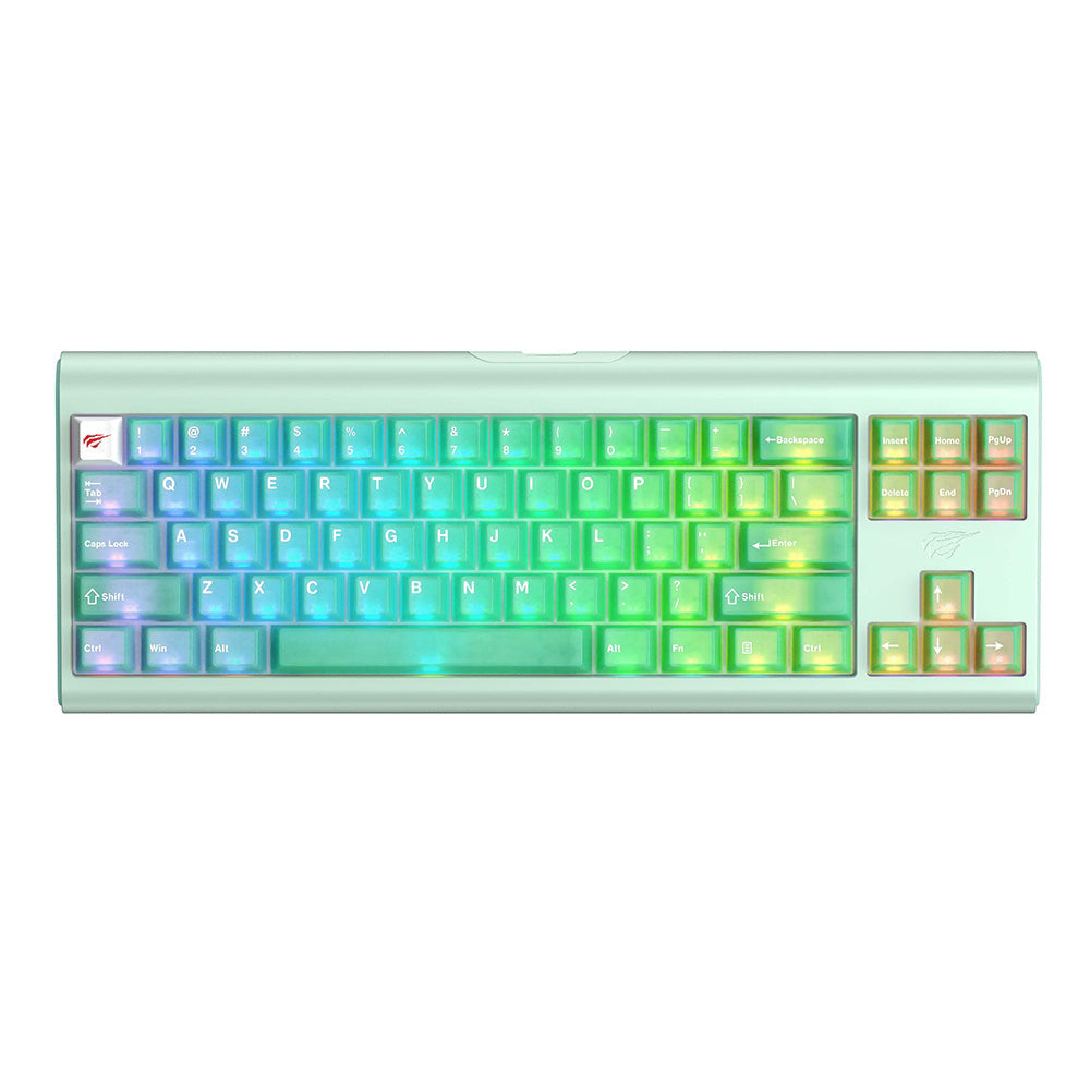 Havit - Gaming Keyboard (KB896L) - USB-C, with RGB Lights, 71 Keys, 1.2m, 350mA, 5V - Green Glorio