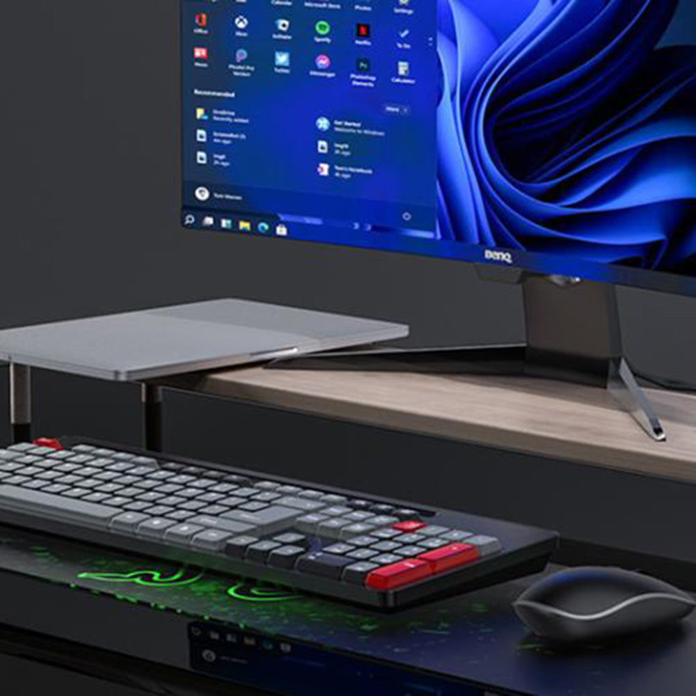 Yesido - Wireless Keyboard and Mouse Set (KB43) - 2.4GHz, 104 Keys, DPI:800-1000-1600, Fast Transmission, Low Latency - Black Glorio