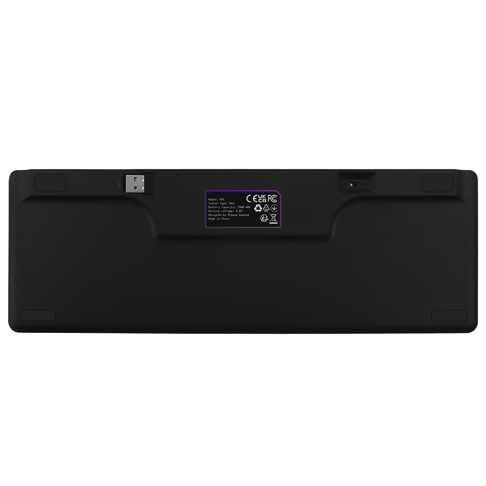 Proove - Wireless Gaming Keyboard AFK (WKAFKEN22001) - 2.4GHz, Bluetooth, RGB Backlighting, 68 Keys, 1500mAh, 1.5m - Black Glorio
