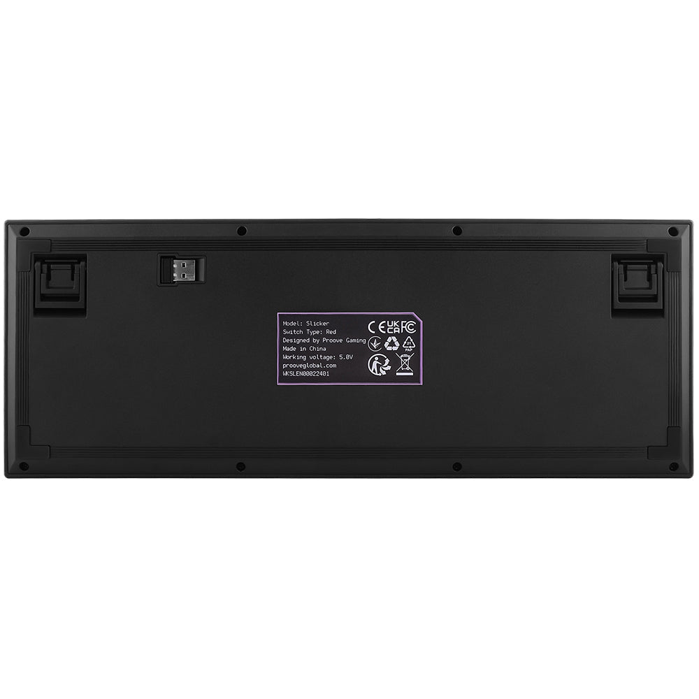 Proove - Wireless Gaming Keyboard Slicker (WKSLEN00022401) - 2.4GHz, Bluetooth 5.2, Type-C, 98 Keys, 4000mAh, 1.8m - Black Glorio