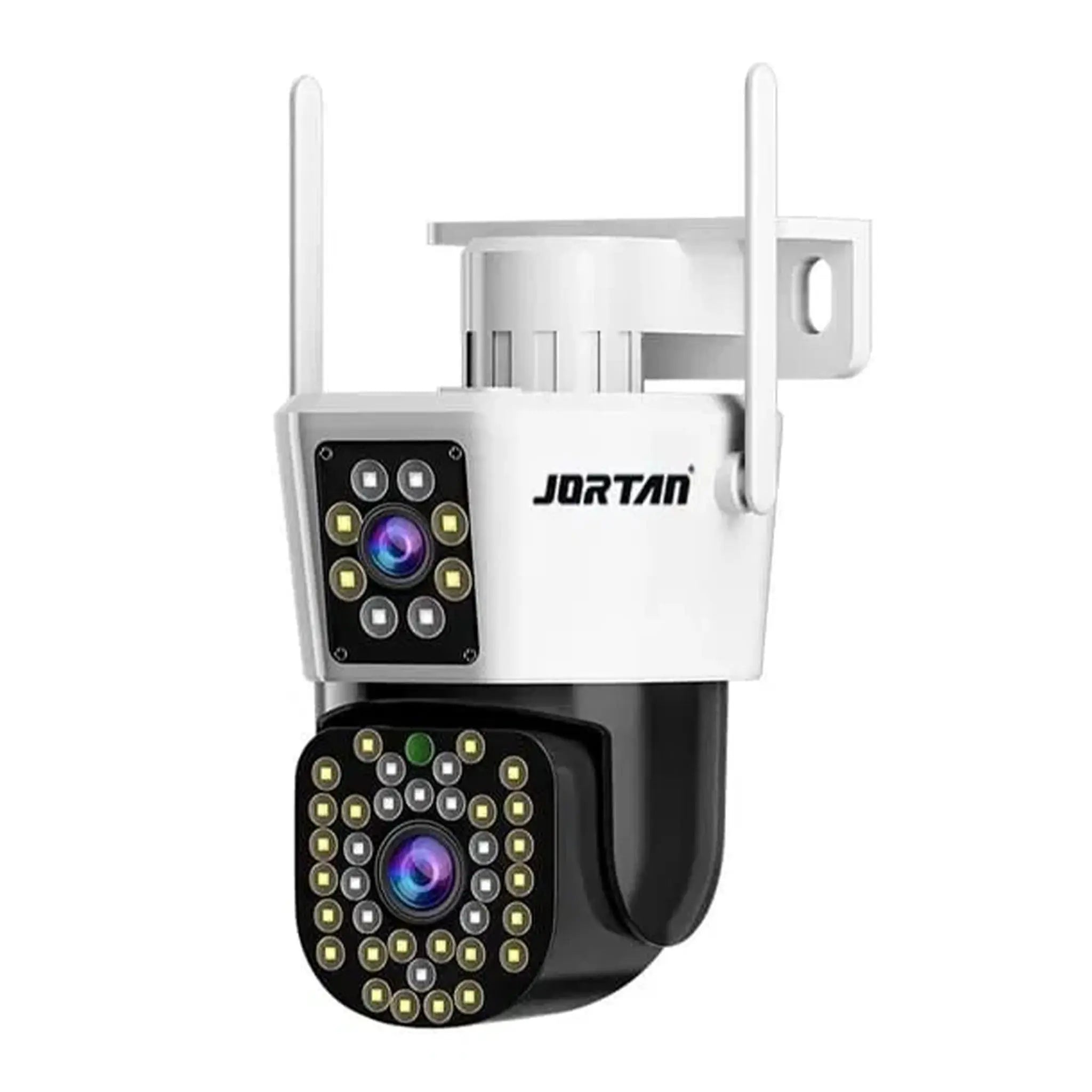 Pachet 2x Camera de Supraveghere JORTAN, JT-8293, WiFi, Dual, PTZ 355°, 2 Lentile, IP66, Audio Bidierctional + Card 32GB Glorio.ro