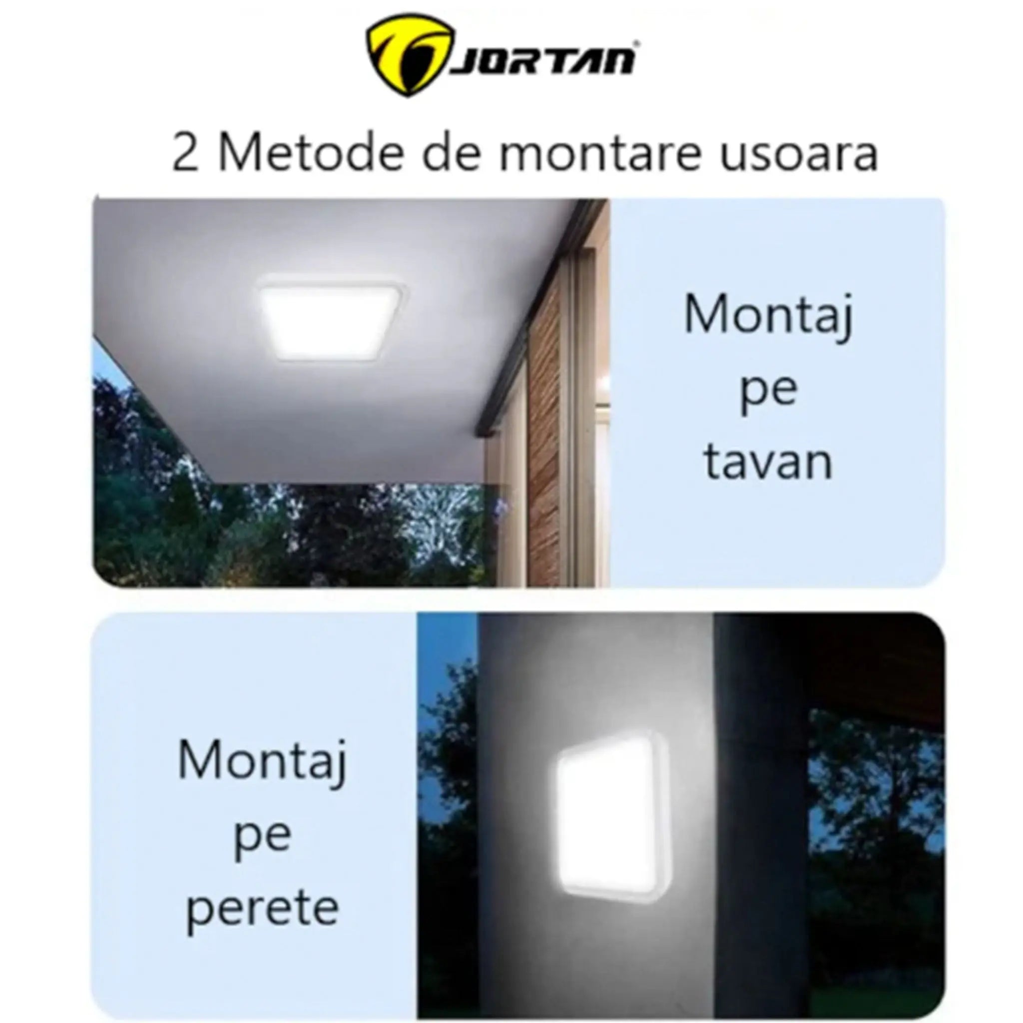 Lampa Plafionera cu Panou Solar Jortan Alb Rece/Cald IP44 40W/60W/100W/200W/300W Glorio