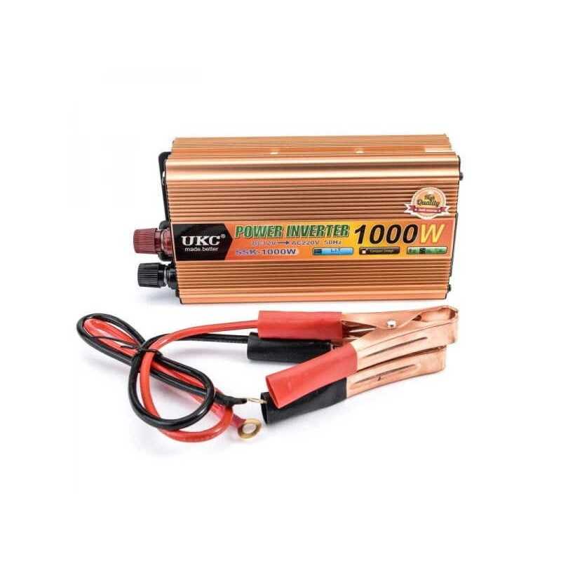 Invertor Auto 12V la 220V, 1000W UKC – Alimentare AC din Mașină, Compact și Sigur Glorio