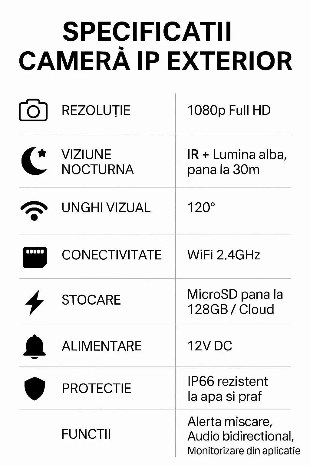 Camera de Supraveghere, JORTAN JT-8161, 1080P, WIFI, IP66, Wireless, NightVision Infrarosu Glorio.ro