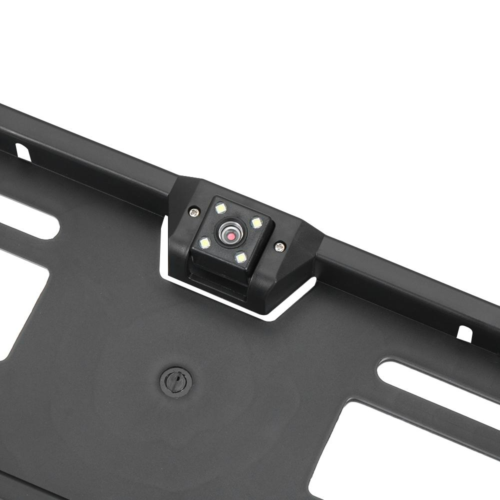 Suport Număr Auto Cu Cameră Marșarier, Unghi Filmare 170°, Negru