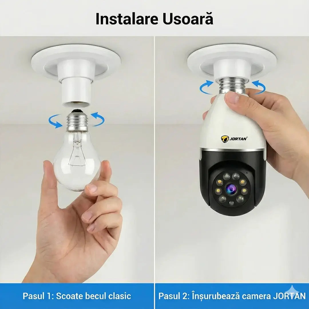 Camera de Supraveghere Tip Bec, WiFi, PTZ 355°, IP66, 3 MP, HD 1920x1080, Difuzor, Microfon, NightVision + Card 32GB Glorio.ro